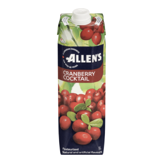 ALLENS TETRA CRANBERRY COCKTAIL - 12 x 1 LT.