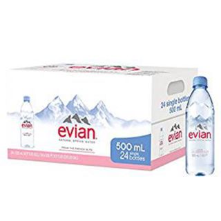 EVIAN STILL MINERAL WATER GLASS BOTTLES  - 750 ML X 12 