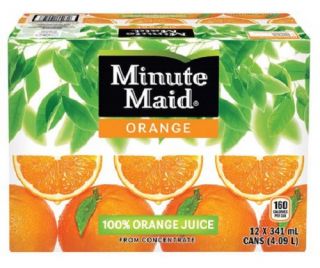 MINUTE MAID 100% ORANGE JUICE -  295 ML X 12 bottles