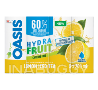 OASIS TETRA HYDRA FRUIT LEMON ICE TEA -  200 ML X 8 cans