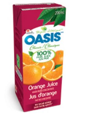 OASIS TETRA ORANGE JUICE - 200 ML X 32 cans