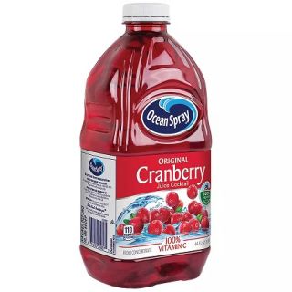 OCEAN SPRAY 100% CRANBERRY JUICE - 1.89 LT X 8 bottles