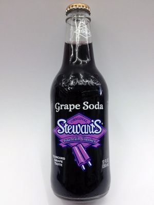 STEWARTS GRAPE SODA - 355ML x 24 BOTTLES